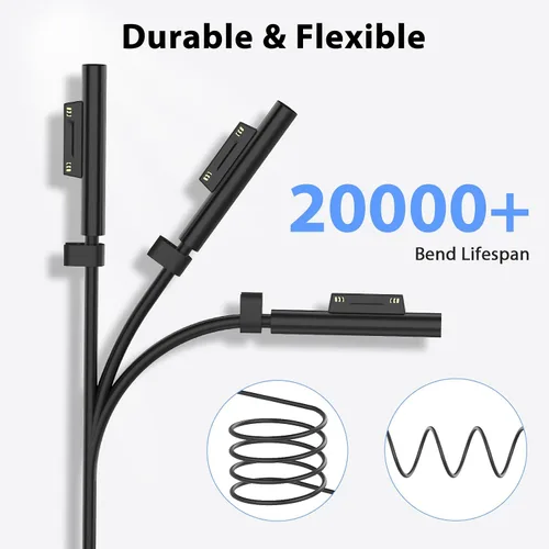 Vista 6 de Cargador Surface Pro de 65 W para Microsoft Surface Pro Charger 10,9, 8, 7+, 7, 6, 5, 4, 3, X, Windows Surface Laptop 5, 4, 3, 2, 1, Studio Surface