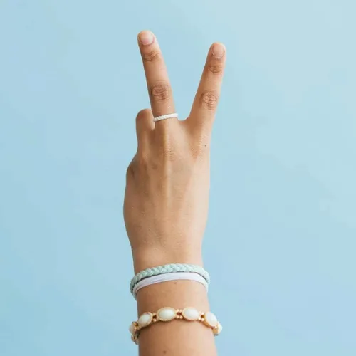 Vista 5 de Enso Rings Anillos de boda de silicona apilables, múltiples diseños para el uso diario, cómodos y flexibles