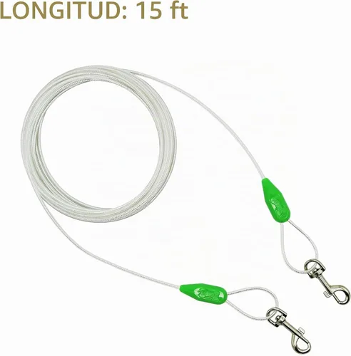 Vista 2 de Petest Cable de amarre reflectante de 15 pies para perros pequeños de hasta 35 libras