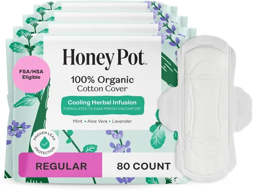 Vista 15 de The Honey Pot Company - Almohadillas herbales para mujeres - Noche entera con alas - Infundidas con aceites esenciales para efecto refrescante