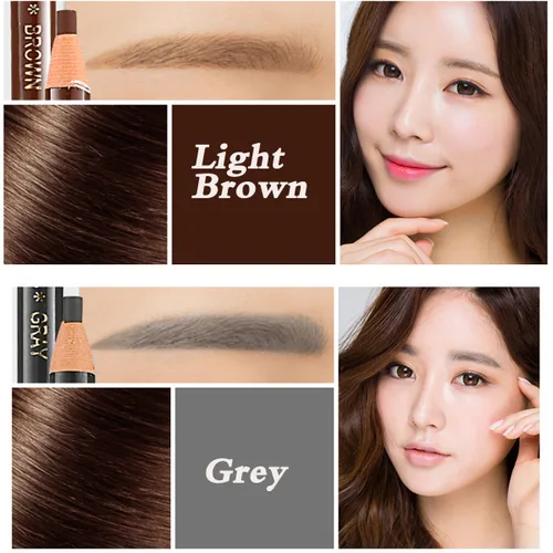Vista 8 de 5 COLORES Set Lápiz De Cejas Dibujo Ojo Cejas Pluma Peel Off Maquillaje Cosmético