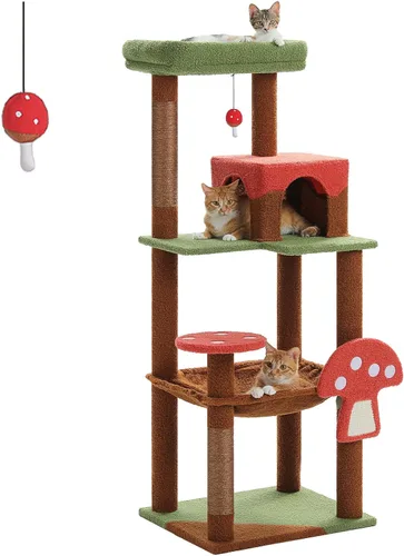 Vista 21 de PETEPELA Árbol de gato de 69 pulgadas de alto para gatos grandes de interior, torre para gatos adultos con hamaca grande, torre de árbol trepador
