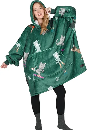 Vista 33 de Catalonia Sudadera con Capucha Manta Extragrande, Cómoda Sudadera Sherpa Usable, Regalo para Ella