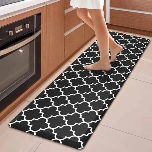 Vista 50 de WISELIFE Tapete de cocina acolchado antifatiga, 17.3 x 28 pulgadas, antideslizante, resistente, de PVC, ergonómico, impermeable, cómodo