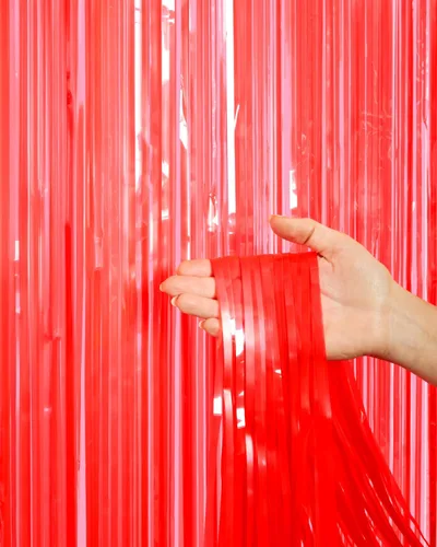 Vista 6 de xo, Fetti Cortinas de papel de aluminio con flecos pastel arcoíris para decoración de fiesta, juego de 2 despedida de soltera, orgullo, telón
