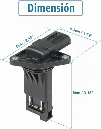 Vista 3 de X AUTOHAUX Sensor de flujo de aire masivo para Mazda CX-9 CX-5 CX-3 3 6 MX-5 Miata 1525A031 PE01-13-215 E5T62271 Plástico Negro 5 Pines MAF Sensor