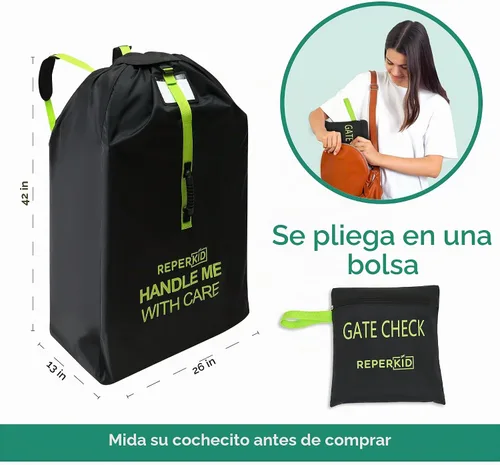 Vista 5 de Reperkid - Bolsa para cochecito para avión, costuras reforzadas, funda resistente a desgarros