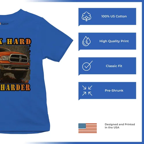 Vista 6 de Work Hard Haul Harder Youth Short Sleeve T-Shirt