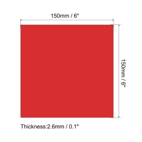 Vista 2 de MECCANIXITY PMMA - Hojas acrílicas de color no transparente, 6 x 6 pulgadas, rojo, para vidrio, bricolaje, pintura, manualidades, paquete de 2