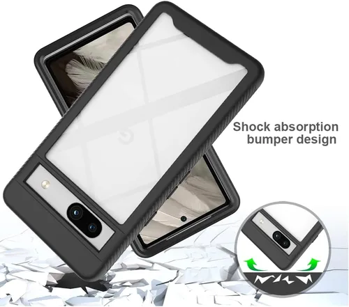 Vista 4 de Funda para Google Pixel 7a Funda con protector de pantalla para Google Pixel 7a 5G, color negro