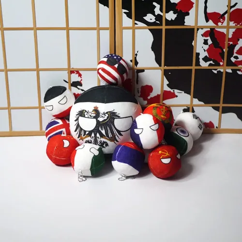 Vista 4 de Peluche de Countryball Polandball de 3.9 pulgadas, juguete de peluche de anime, cosplay, mini cojín, llavero para decoración del hogar, Brasil, 3.9