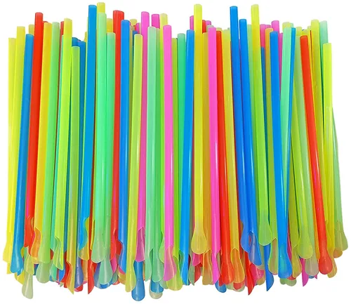 Vista 2 de Concession Essentials Cuchara de cono de nieve sin envolver de 8 pulgadas, varios colores brillantes, paquete de 400 unidades.