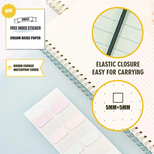 Vista 4 de OWSC Paquete de 3 Cuadernos de Puntos, Cuadernos en Espiral de 8.5 x 11 Pulgadas para Trabajo, Escuela y Diario con Papel Punteado de 110 GSM