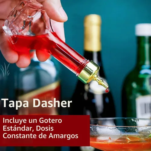 Vista 5 de SuproBarware Bitters - Juego de botellas de vidrio con tablero superior de 1.7 onzas, herramienta profesional de barra para cóctel, ideal