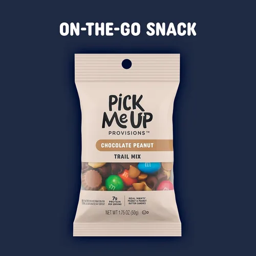 Vista 4 de Pick Me Up Provisions Mezcla de chocolate y maní, 1.75 onzas, 48 bolsas, 0.17 onzas de proteína, Kosher