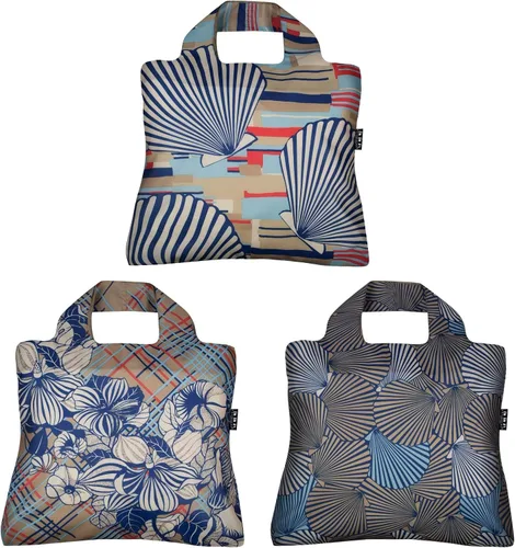 Vista 3 de Envirosax Bolsa de comestibles reutilizable, juego de 5 bolsas de compras ecológicas, bolsa ML.P Mallorca, multicolor