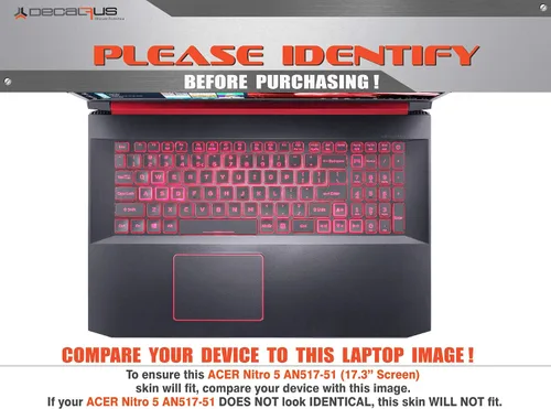 Vista 2 de Decalrus - Adhesivo protector para Acer Nitro 5 AN517-51 (pantalla de 17.3 pulgadas), funda ACnitro5_AN517-7