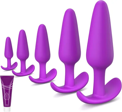 Vista 8 de Juego de enchufe anal para principiantes, 4 formas de silicona para los glúteos, juguete sexual para entrenamiento anal, juguete sexual para adultos