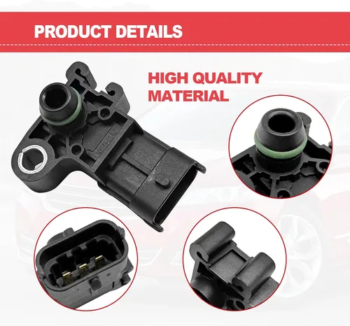 Vista 2 de Colector de presión de aire absoluta Sensor MAP Interruptor de admisión de aire compatible con Chevy 09-11 Aveo 07-19 Impala, 08-19 Buick Enclave