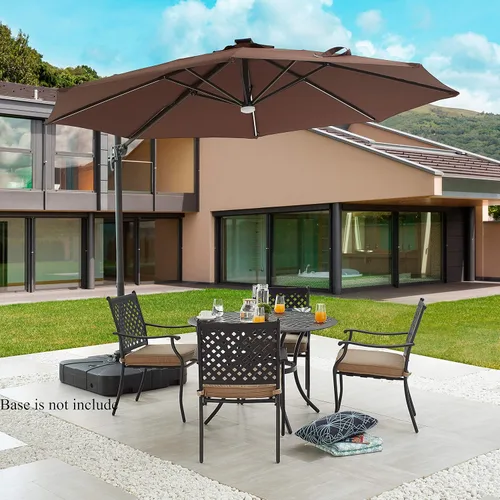 Vista 7 de LOKATSE HOME Base cuadrada para sombrilla de 220 libras, soporte ponderado de arena/agua para exteriores, soporte voladizo para terraza, jardín