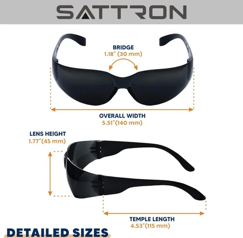 Vista 5 de 100 paquetes de gafas de seguridad teñidas, gafas protectoras resistentes a arañazos e impactos, lentes de policarbonato de humo oscuro para Paquete