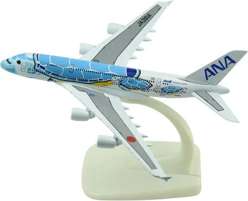 Vista 5 de TANG DYNASTY (TM 1:500 5.9 in A380 ANA Tortuga marina Metal Avión Modelo Avión Juguete Modelo de Avión Azul)