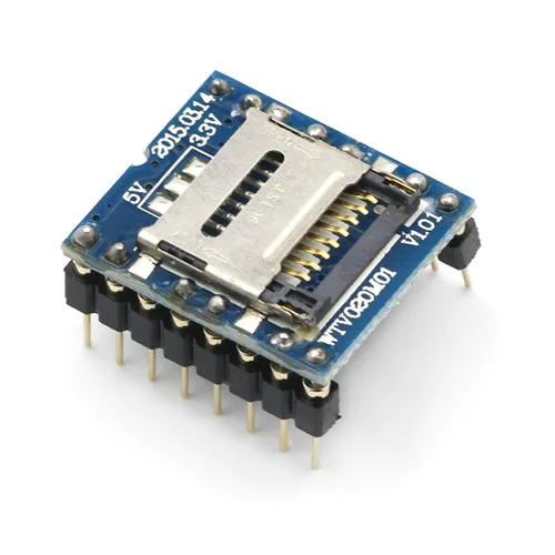 Vista 3 de HiLetgo WTV020-SD U Reproductor de audio de disco Módulo de sonido MP3 Módulo de voz con ranura para tarjeta SD UART 232 para Arduino