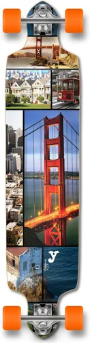 Vista 17 de Yocaher Patineta Longboard completa desplegable de velocidad profesional