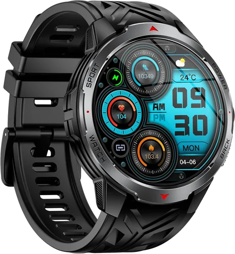 Vista 12 de Reloj inteligente militar para hombres con batería de 1100 mAh/linterna LED
