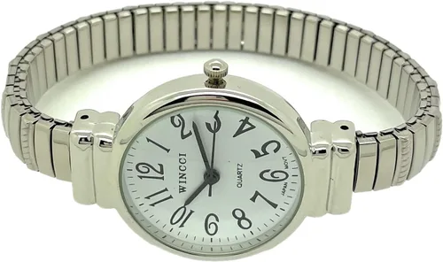 Vista 3 de Wincci Reloj de moda con banda elástica para mujer con números grandes