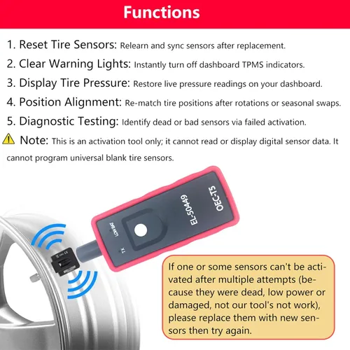 Vista 5 de Herramienta de recuperación TPMS Ford mejorada Herramienta de reinicio TPMS Ford Herramienta de programación TPMS Herramienta de entrenamiento