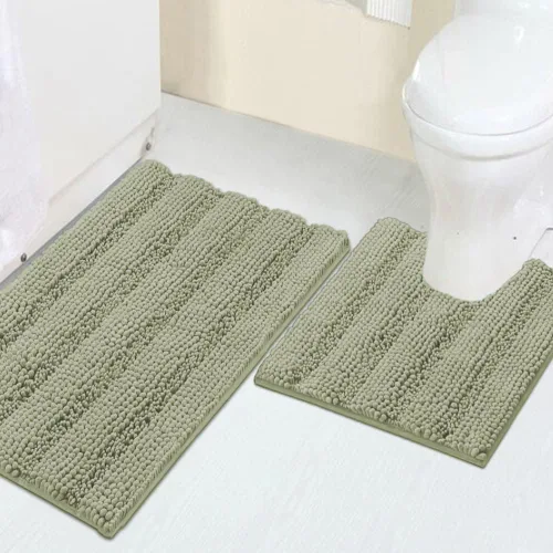 Vista 68 de Turquoize Alfombra de baño de chenilla de lujo para baño, extra absorbente, alfombra de ducha de microfibra antideslizante para baño, alfombra Aqua