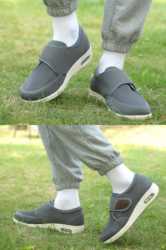 Vista 7 de Zapatos de hombre para diabéticos de talla grande con fertilizantes, zapatos ajustables para hinchazón de pies, antideslizantes, doble plantilla