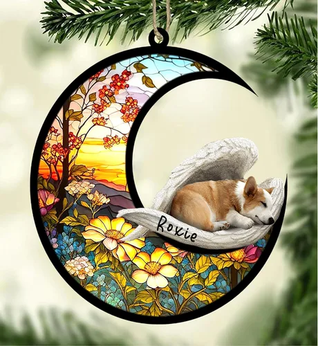 Vista 32 de Atrapasoles conmemorativo personalizado para perros, adorno navideño de Airedale Terrier, recuerdo por pérdida de mascota, regalos conmemorativos
