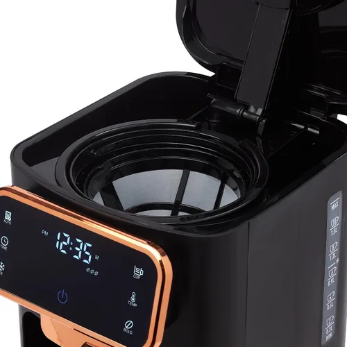 Vista 8 de Haden Cafetera caliente y helada de 12 tazas con 120 minutos para mantener el calor, retrasar la preparación, fuerza ajustable, reloj programable