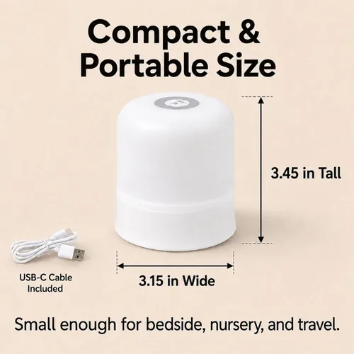 Vista 8 de Luz nocturna portátil para bebé, 2400 mAh, luz de huevo de 3 colores para guardería, lámpara LED pequeña recargable, luz nocturna táctil regulable