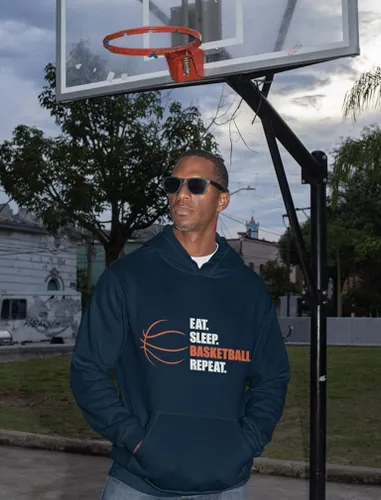 Vista 5 de Sudadera con capucha de baloncesto para comer, dormir, para los fanáticos del jugador, sudadera con capucha para hombre