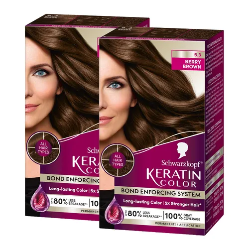 Vista 14 de Schwarzkopf Keratin Color® 6.64 - Tinte permanente para el cabello marrón champán (paquete de 2)