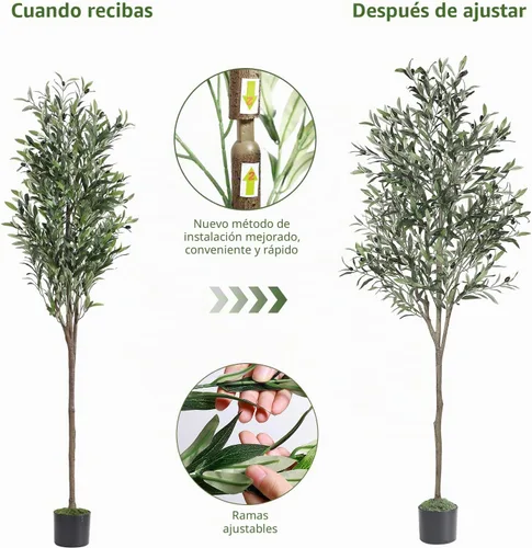 Vista 6 de Alupssuc Árbol de olivo sintético de 6 pies con frutas realistas y hojas