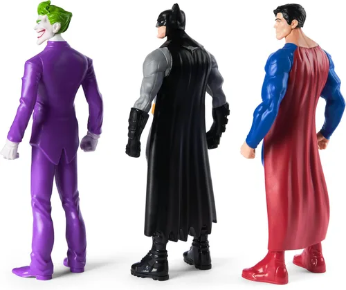 Vista 4 de DC Comics - Juego de figuras de acción de Batman, Superman & The Joker, paquete de 3