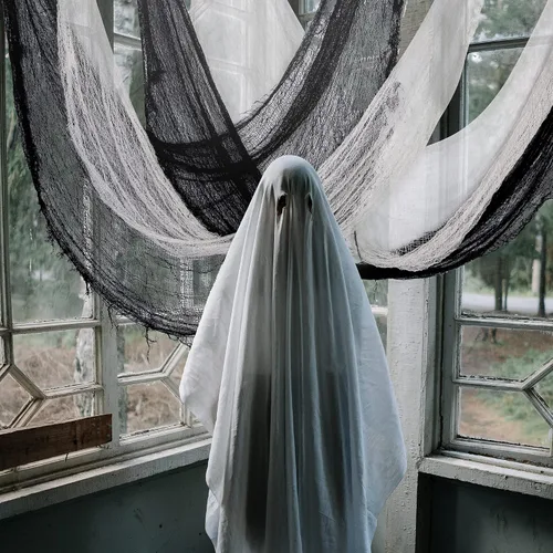 Vista 7 de Watayo Paquete de 8 paños espeluznantes de Halloween, tela espeluznante de 72 x 30 pulgadas, tela de araña elástica de Halloween, gasa espeluznante