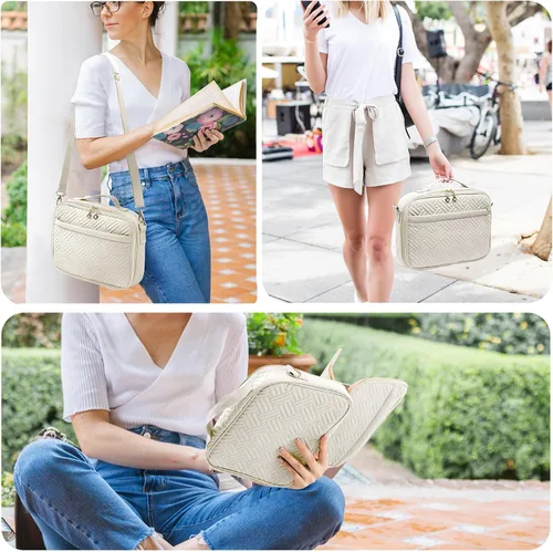 Vista 6 de Elegante funda para la Biblia de IMAGINING para mujer, funda para Biblia con asas y bolsas, gran regalo y protector de libros