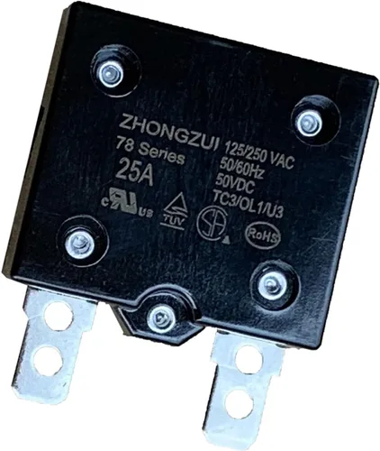 Vista 2 de weelye 1 unids 25A 125/250Vac 50Vdc relé de reinicio automático interruptor térmico disyuntor protector de sobrecarga de corriente para niños montar