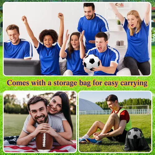 Vista 7 de RoundFunny El juego de 2 pelotas deportivas incluye tamaño 6 de fútbol tamaño 5 con bomba y bolsa de transporte, equipo de práctica de entrenamiento