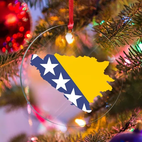 Vista 23 de Silueta de la bandera de Bután, adornos para árbol de Navidad, bandera nacional, recuerdo, decoraciones de Navidad, adornos acrílicos de Bután