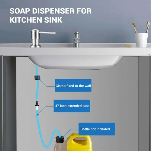 Vista 2 de Yofidra Dispensador de jabón para fregadero de cocina: bomba dispensadora de jabón para fregadero integrada, dispensador de jabón de fregadero
