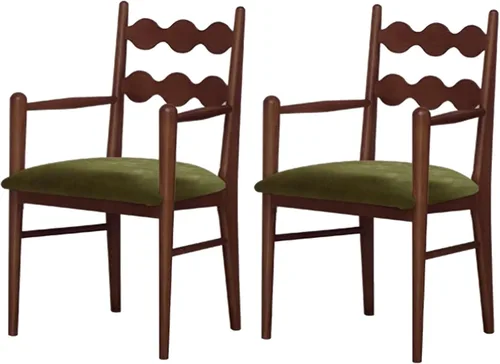 Vista 44 de Sillas de comedor tapizadas, silla de cocina con respaldo, silla de sala de estar con brazos versátil asiento de comedor de granja, sillas