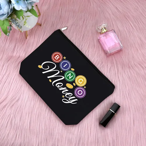 Vista 3 de Sfodiary Bolsa de regalo para amantes de los juegos de bingo - Bolsa de cosméticos para amantes del casino para mujeres Bingo Player, Bolsa de Bolsa