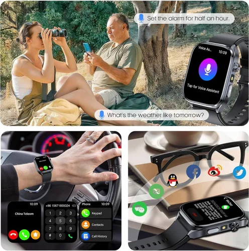 Vista 4 de Reloj inteligente avanzado de salud para mujeres y hombres con monitoreo en tiempo real de la frecuencia cardíaca, calidad del sueño y niveles