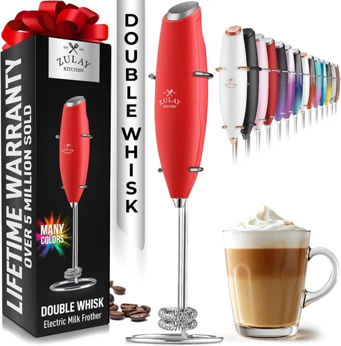 Vista 237 de Zulay Milk Boss Espumador de leche potente manual, hace espuma para latte, batidor para mezclar bebidas, café, miniespumador para capuchino, frappé